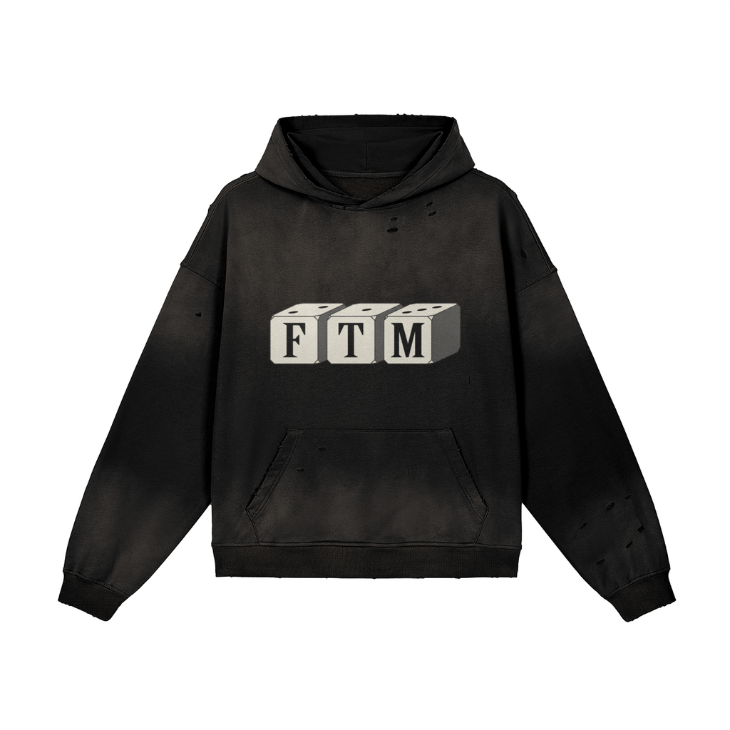 FOR THE MOMENT Distressed Hoodie