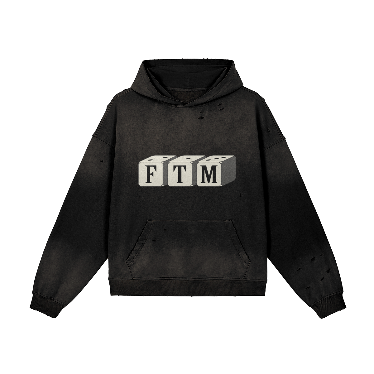 FOR THE MOMENT Distressed Hoodie