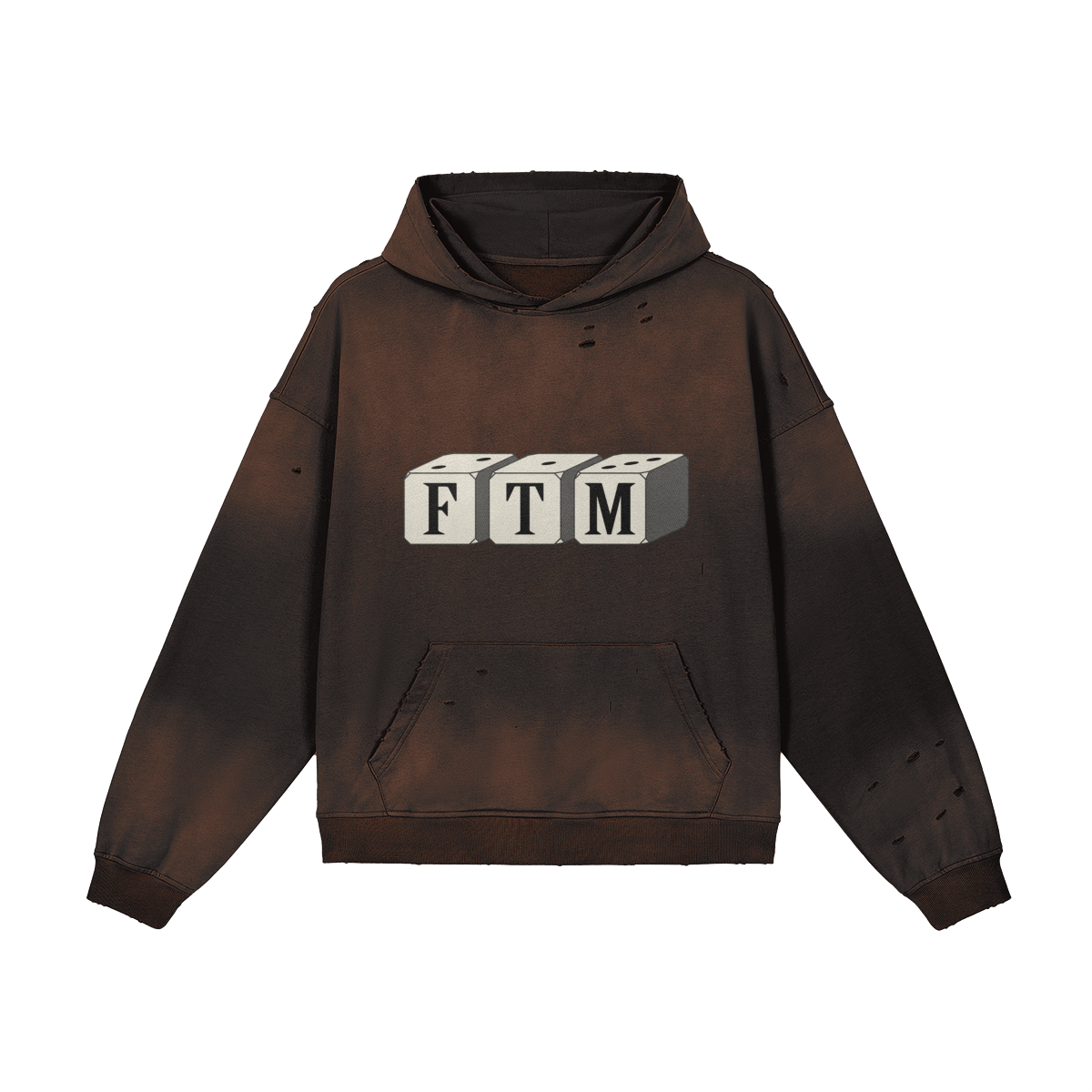 FOR THE MOMENT Distressed Hoodie