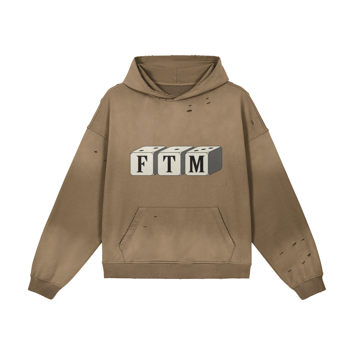FOR THE MOMENT Distressed Hoodie