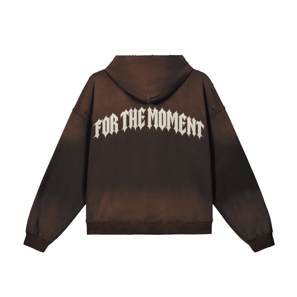 FOR THE MOMENT Distressed Hoodie