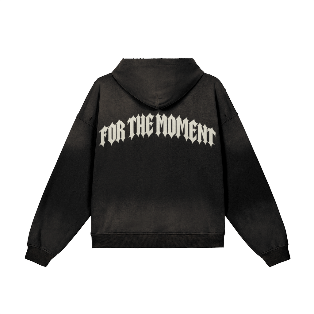 FOR THE MOMENT Distressed Hoodie